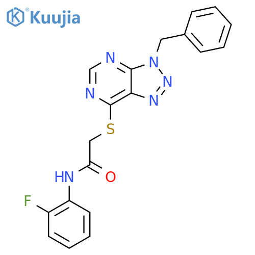 2-({3-benzyl-3H-1,2,3triazolo4,5-dpyrimidin-7-yl}sulfanyl)-N-(2-fluorophenyl)acetamide structure