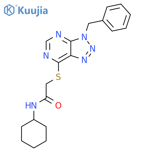 2-({3-benzyl-3H-1,2,3triazolo4,5-dpyrimidin-7-yl}sulfanyl)-N-cyclohexylacetamide structure