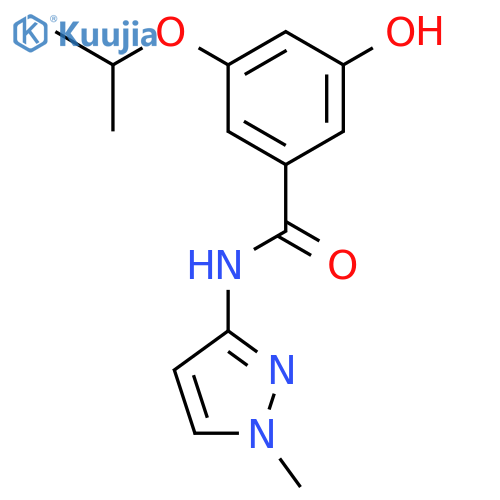 Benzamide, 3-hydroxy-5-(1-methylethoxy)-N-(1-methyl-1H-pyrazol-3-yl)- structure