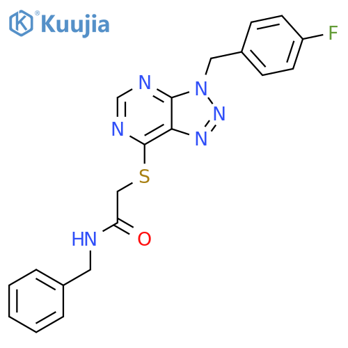 N-benzyl-2-({3-(4-fluorophenyl)methyl-3H-1,2,3triazolo4,5-dpyrimidin-7-yl}sulfanyl)acetamide structure