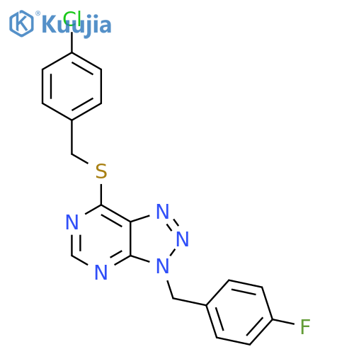7-{(4-chlorophenyl)methylsulfanyl}-3-(4-fluorophenyl)methyl-3H-1,2,3triazolo4,5-dpyrimidine structure