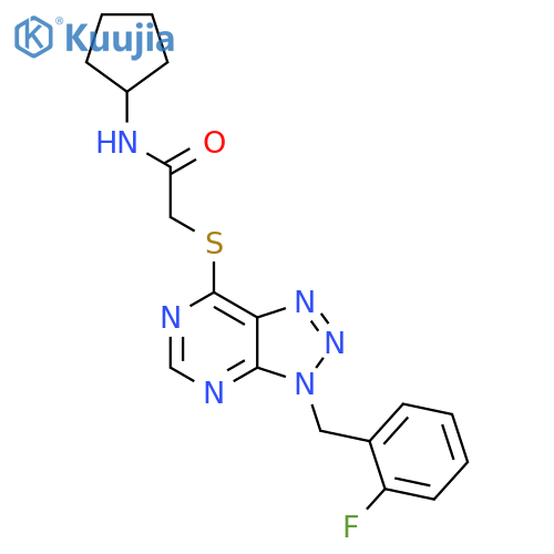 N-cyclopentyl-2-({3-(2-fluorophenyl)methyl-3H-1,2,3triazolo4,5-dpyrimidin-7-yl}sulfanyl)acetamide structure