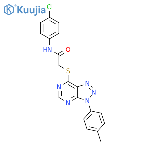 N-(4-chlorophenyl)-2-{3-(4-methylphenyl)-3H-1,2,3triazolo4,5-dpyrimidin-7-ylsulfanyl}acetamide structure