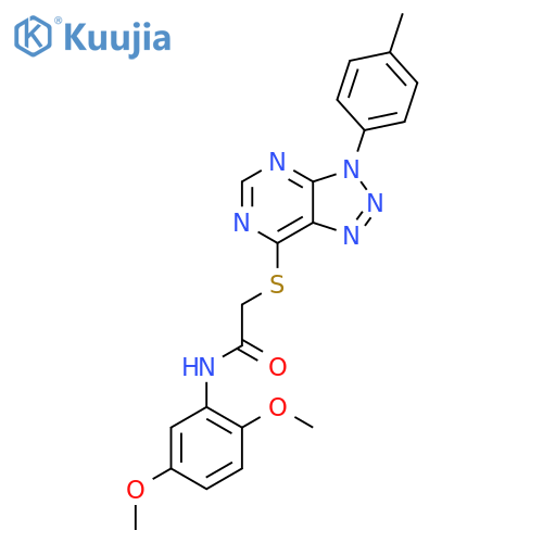 N-(2,5-dimethoxyphenyl)-2-{3-(4-methylphenyl)-3H-1,2,3triazolo4,5-dpyrimidin-7-ylsulfanyl}acetamide structure