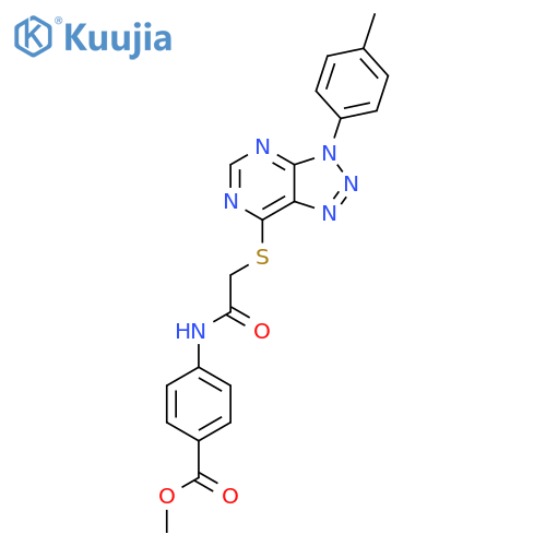 methyl 4-(2-{3-(4-methylphenyl)-3H-1,2,3triazolo4,5-dpyrimidin-7-ylsulfanyl}acetamido)benzoate structure