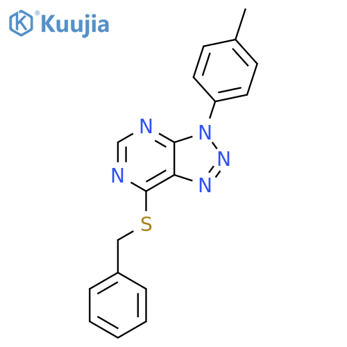 7-(benzylsulfanyl)-3-(4-methylphenyl)-3H-1,2,3triazolo4,5-dpyrimidine structure