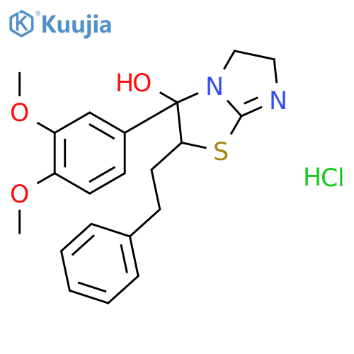 3-(3,4-dimethoxyphenyl)-2-(2-phenylethyl)-2,3,5,6-tetrahydroimidazo[2,1-b][1,3]thiazol-3-ol hydrochloride structure
