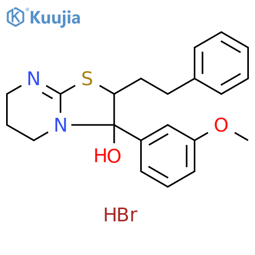 5H-Thiazolo[3,2-a]pyrimidin-3-ol,2,3,6,7-tetrahydro-3-(3-methoxyphenyl)-2-(2-phenylethyl)-, hydrobromide (1:1) structure