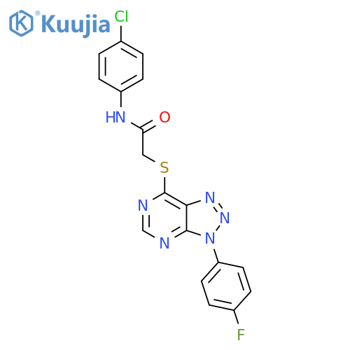 N-(4-chlorophenyl)-2-{3-(4-fluorophenyl)-3H-1,2,3triazolo4,5-dpyrimidin-7-ylsulfanyl}acetamide structure