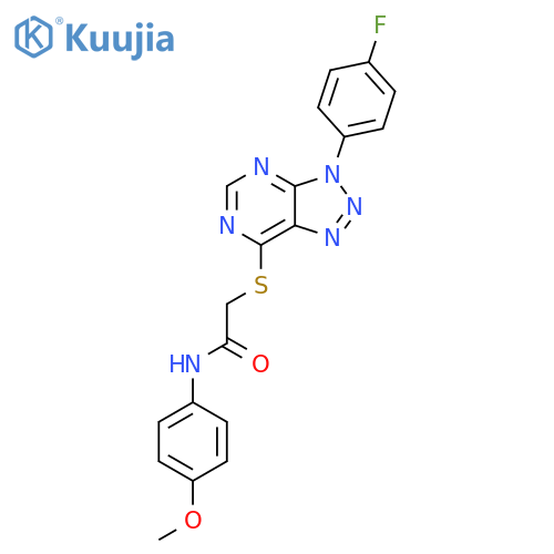 2-{3-(4-fluorophenyl)-3H-1,2,3triazolo4,5-dpyrimidin-7-ylsulfanyl}-N-(4-methoxyphenyl)acetamide structure