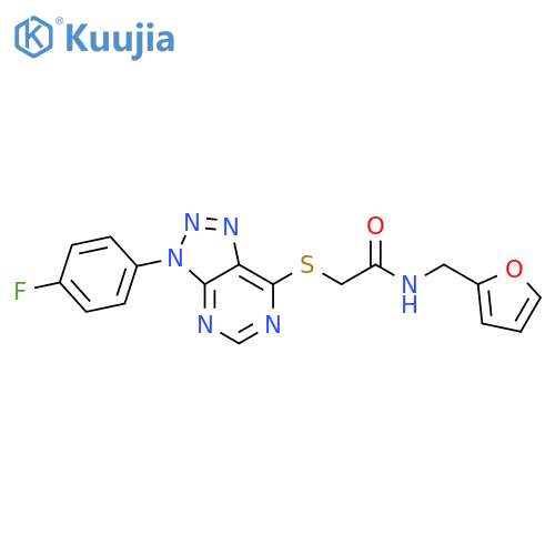 2-{3-(4-fluorophenyl)-3H-1,2,3triazolo4,5-dpyrimidin-7-ylsulfanyl}-N-(furan-2-yl)methylacetamide structure