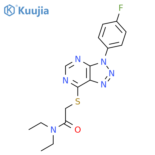 N,N-diethyl-2-{3-(4-fluorophenyl)-3H-1,2,3triazolo4,5-dpyrimidin-7-ylsulfanyl}acetamide structure
