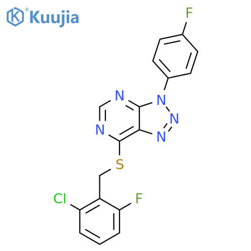 7-{(2-chloro-6-fluorophenyl)methylsulfanyl}-3-(4-fluorophenyl)-3H-1,2,3triazolo4,5-dpyrimidine structure