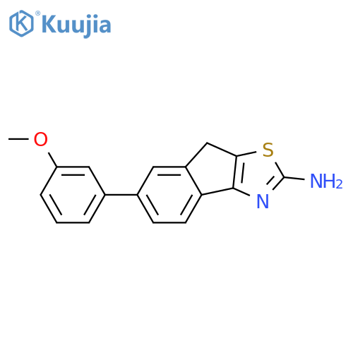8H-Indeno[1,2-d]thiazol-2-amine, 6-(3-methoxyphenyl)- structure