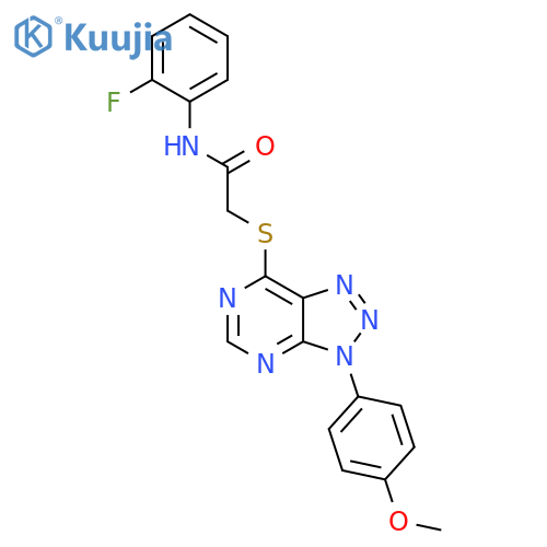 N-(2-fluorophenyl)-2-{3-(4-methoxyphenyl)-3H-1,2,3triazolo4,5-dpyrimidin-7-ylsulfanyl}acetamide structure