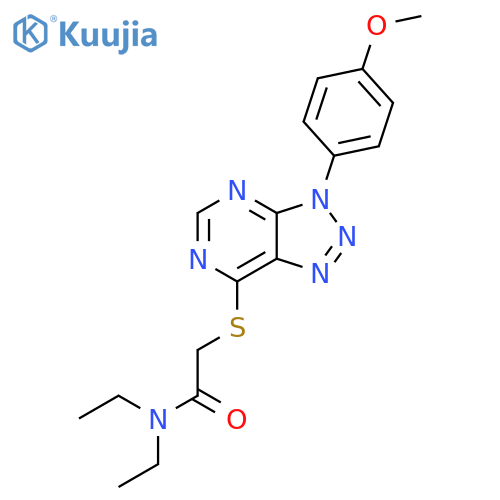 N,N-diethyl-2-{3-(4-methoxyphenyl)-3H-1,2,3triazolo4,5-dpyrimidin-7-ylsulfanyl}acetamide structure