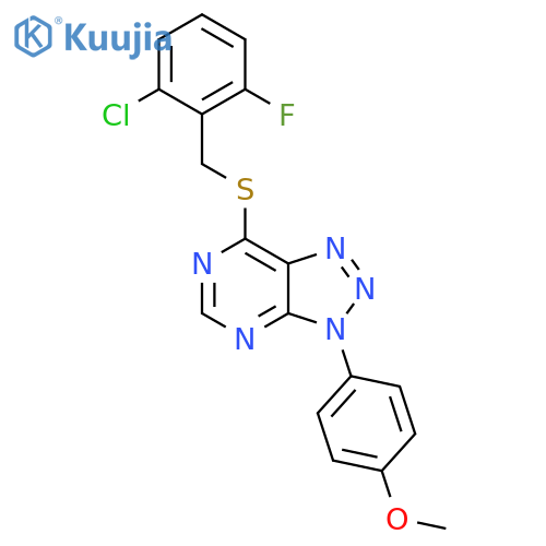 7-{(2-chloro-6-fluorophenyl)methylsulfanyl}-3-(4-methoxyphenyl)-3H-1,2,3triazolo4,5-dpyrimidine structure