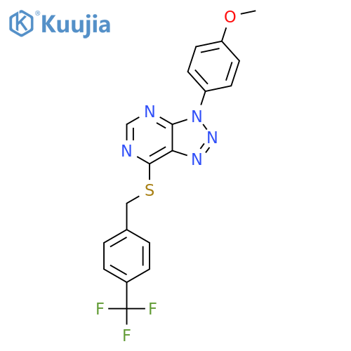 3-(4-methoxyphenyl)-7-({4-(trifluoromethyl)phenylmethyl}sulfanyl)-3H-1,2,3triazolo4,5-dpyrimidine structure