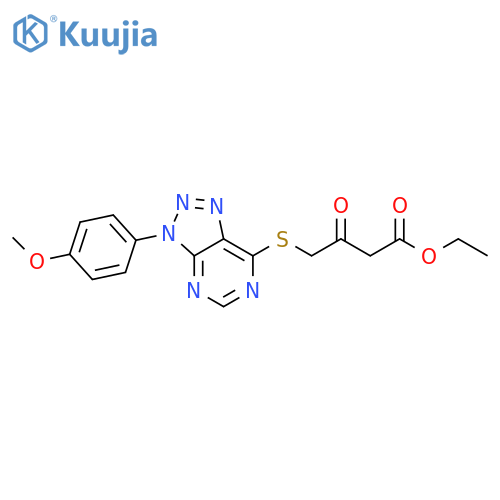 ethyl 4-{3-(4-methoxyphenyl)-3H-1,2,3triazolo4,5-dpyrimidin-7-ylsulfanyl}-3-oxobutanoate structure