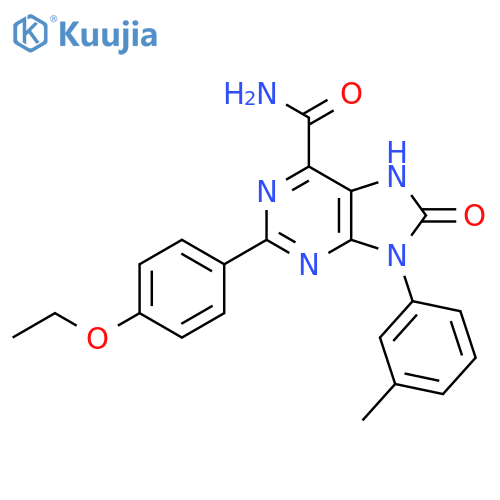 2-(4-ethoxyphenyl)-9-(3-methylphenyl)-8-oxo-8,9-dihydro-7H-purine-6-carboxamide structure