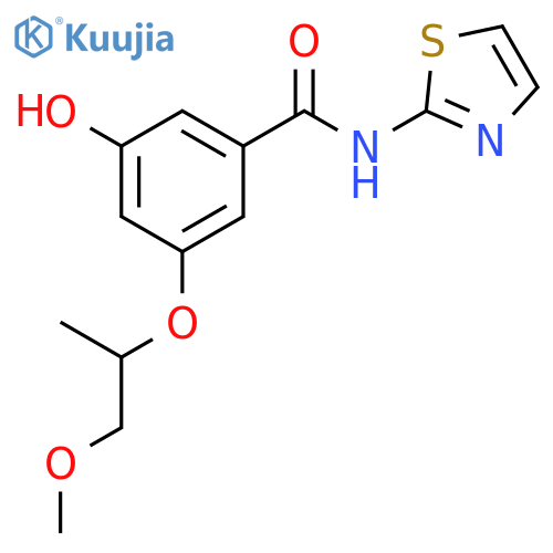 Benzamide, 3-hydroxy-5-[(1S)-2-methoxy-1-methylethoxy]-N-2-thiazolyl- structure