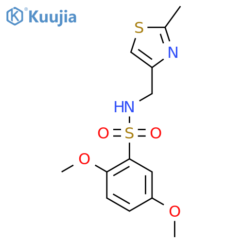 2,5-dimethoxy-N-(2-methyl-1,3-thiazol-4-yl)methylbenzene-1-sulfonamide structure