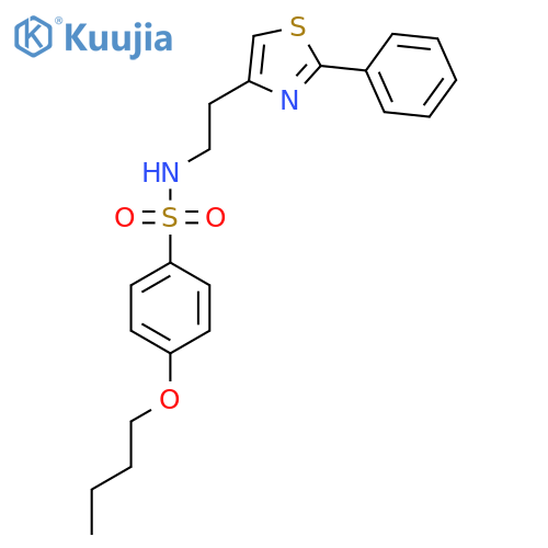 4-butoxy-N-2-(2-phenyl-1,3-thiazol-4-yl)ethylbenzene-1-sulfonamide structure