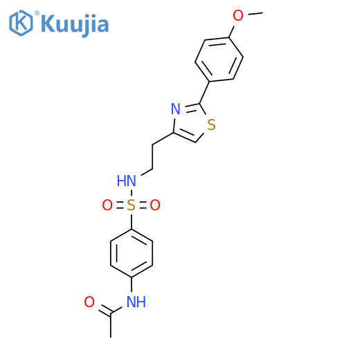 N-4-({2-2-(4-methoxyphenyl)-1,3-thiazol-4-ylethyl}sulfamoyl)phenylacetamide structure