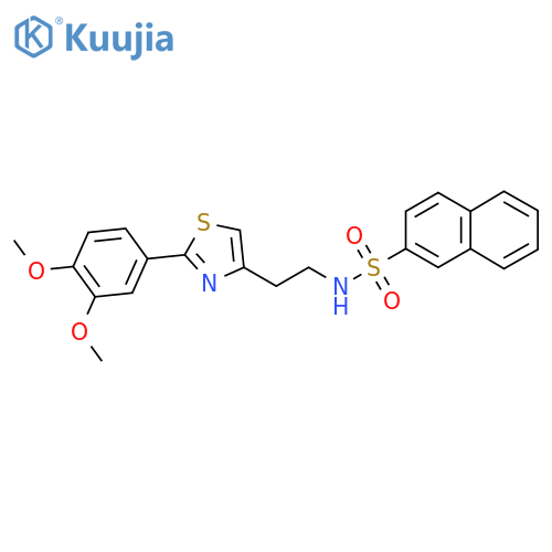 N-{2-2-(3,4-dimethoxyphenyl)-1,3-thiazol-4-ylethyl}naphthalene-2-sulfonamide structure