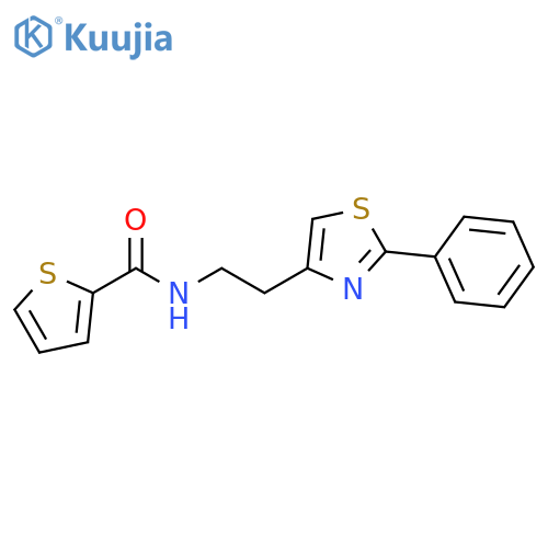 N-2-(2-phenyl-1,3-thiazol-4-yl)ethylthiophene-2-carboxamide structure