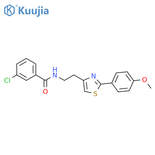 3-chloro-N-{2-2-(4-methoxyphenyl)-1,3-thiazol-4-ylethyl}benzamide structure
