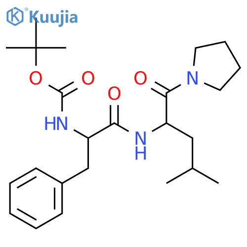 Pyrrolidine, 1-[N-[(1,1-dimethylethoxy)carbonyl]-L-phenylalanyl-L-leucyl]- structure