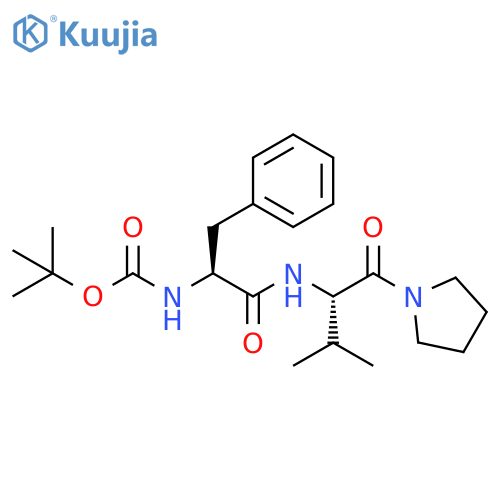 Pyrrolidine, 1-[N-[(1,1-dimethylethoxy)carbonyl]-L-phenylalanyl-L-valyl]- structure
