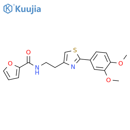 N-{2-2-(3,4-dimethoxyphenyl)-1,3-thiazol-4-ylethyl}furan-2-carboxamide structure
