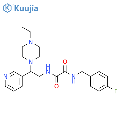 N-2-(4-ethylpiperazin-1-yl)-2-(pyridin-3-yl)ethyl-N'-(4-fluorophenyl)methylethanediamide structure
