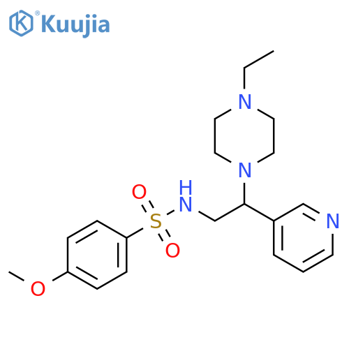 N-2-(4-ethylpiperazin-1-yl)-2-(pyridin-3-yl)ethyl-4-methoxybenzene-1-sulfonamide structure