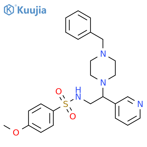 N-2-(4-benzylpiperazin-1-yl)-2-(pyridin-3-yl)ethyl-4-methoxybenzene-1-sulfonamide structure