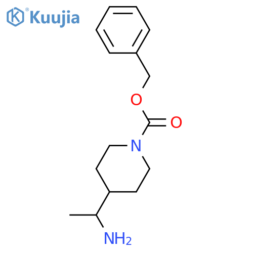 1-Piperidinecarboxylic acid, 4-(1-aminoethyl)-, phenylmethyl ester structure