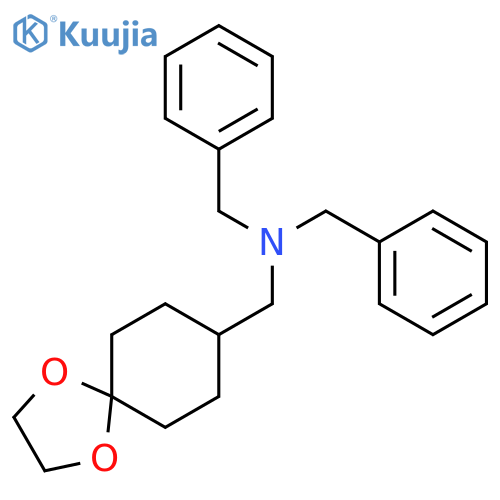 1,4-DIOXASPIRO[4.5]DECANE-8-METHANAMINE, N,N-BIS(PHENYLMETHYL)- structure