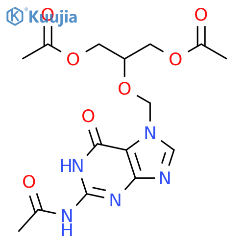 N-7-2-(Acetyloxy)-1-(acetyloxy)methylethoxymethyl-6,7-dihydro-6-oxo-1H-purin-2-yl-acetamide structure