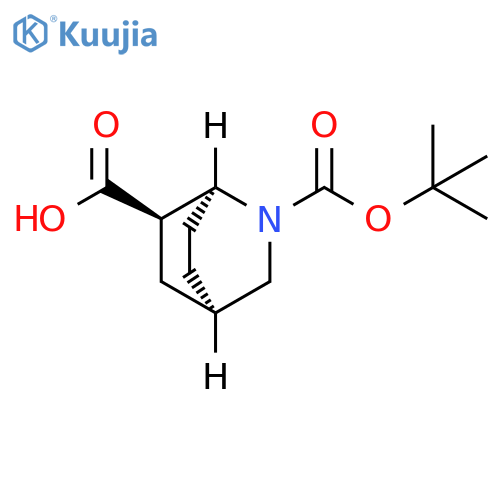(1S,4R,6R)-2-tert-butoxycarbonyl-2-azabicyclo[2.2.2]octane-6-carboxylic acid structure