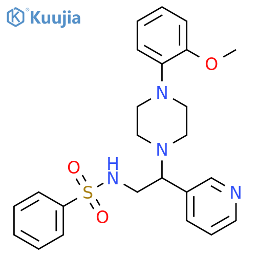 N-{2-4-(2-methoxyphenyl)piperazin-1-yl-2-(pyridin-3-yl)ethyl}benzenesulfonamide structure