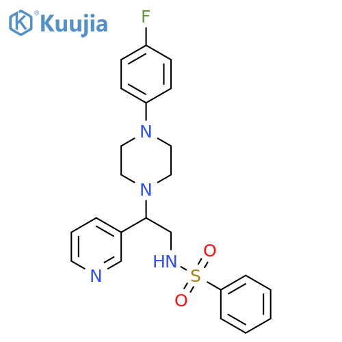 N-{2-4-(4-fluorophenyl)piperazin-1-yl-2-(pyridin-3-yl)ethyl}benzenesulfonamide structure