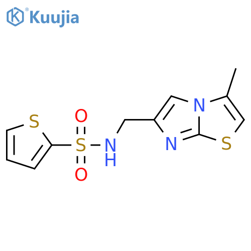 N-({3-methylimidazo2,1-b1,3thiazol-6-yl}methyl)thiophene-2-sulfonamide structure