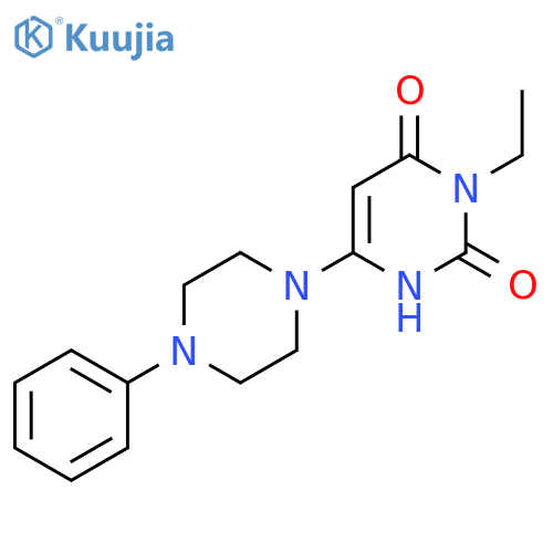 3-ethyl-6-(4-phenylpiperazin-1-yl)-1,2,3,4-tetrahydropyrimidine-2,4-dione structure