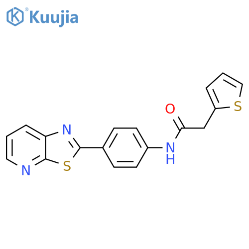 N-(4-{1,3thiazolo5,4-bpyridin-2-yl}phenyl)-2-(thiophen-2-yl)acetamide structure