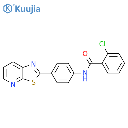 2-chloro-N-(4-{1,3thiazolo5,4-bpyridin-2-yl}phenyl)benzamide structure