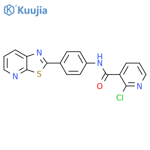 2-chloro-N-(4-{1,3thiazolo5,4-bpyridin-2-yl}phenyl)pyridine-3-carboxamide structure