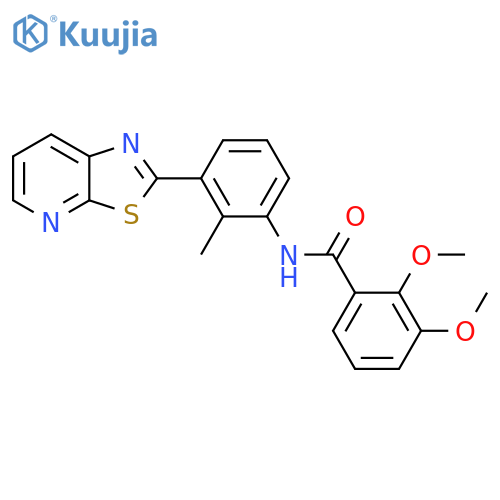 2,3-dimethoxy-N-(2-methyl-3-{1,3thiazolo5,4-bpyridin-2-yl}phenyl)benzamide structure