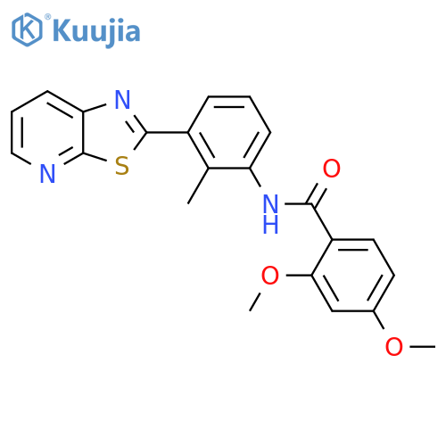 2,4-dimethoxy-N-(2-methyl-3-{1,3thiazolo5,4-bpyridin-2-yl}phenyl)benzamide structure